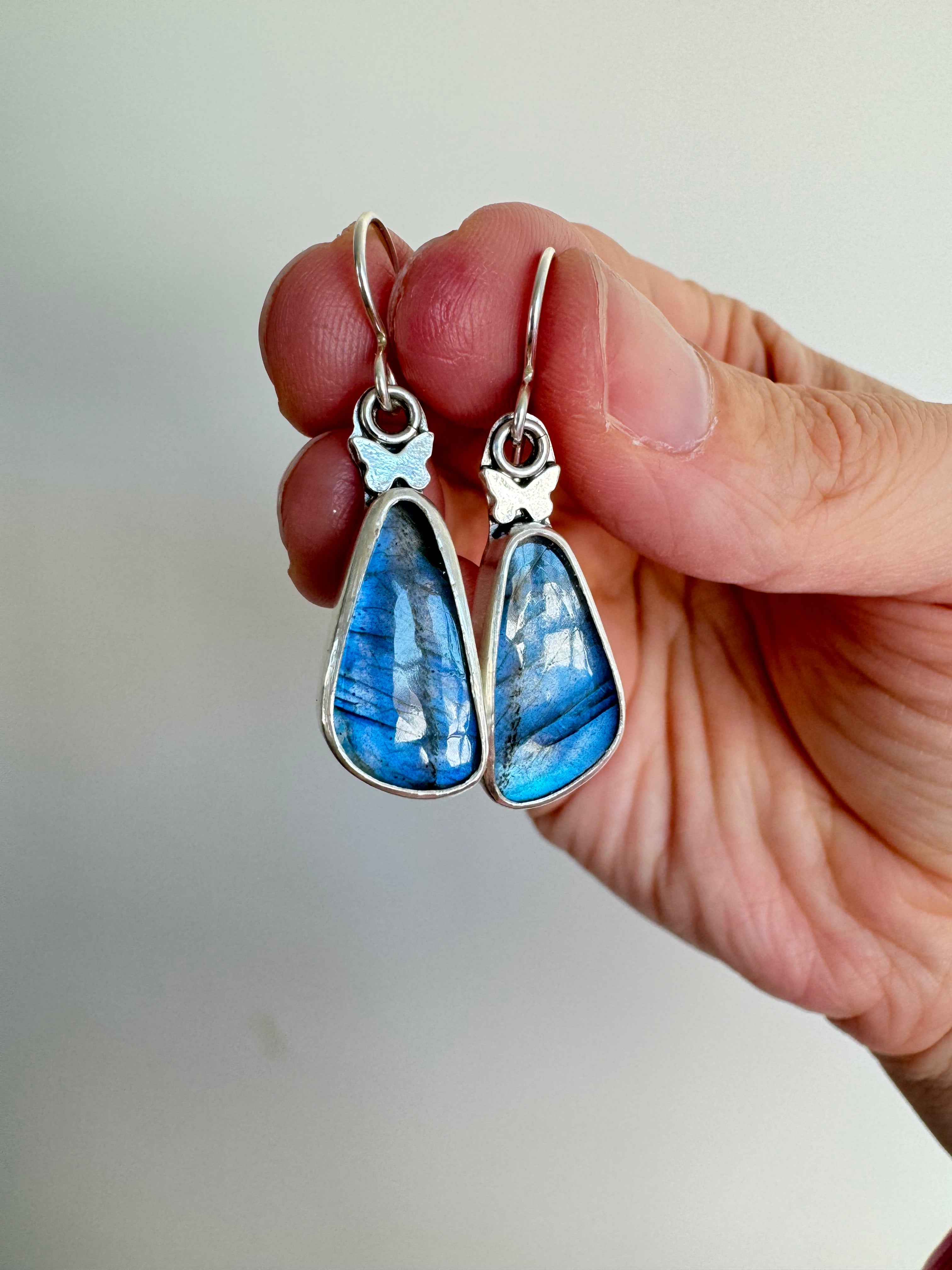 Labradorite Butterfly Earrings