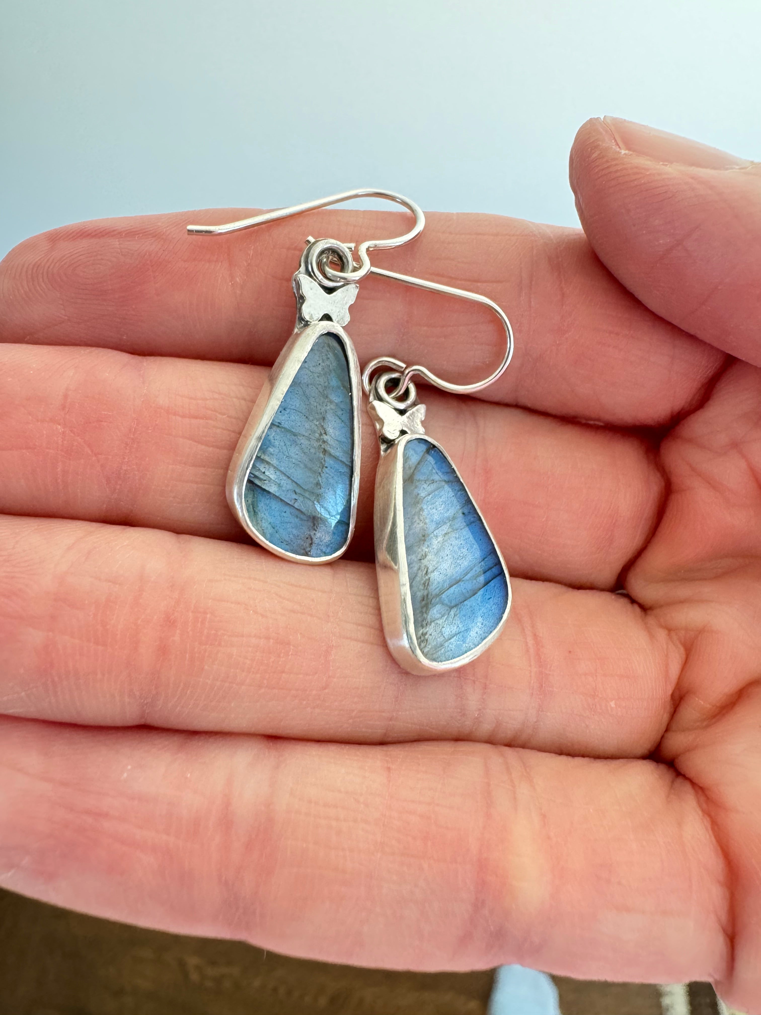 Labradorite Butterfly Earrings