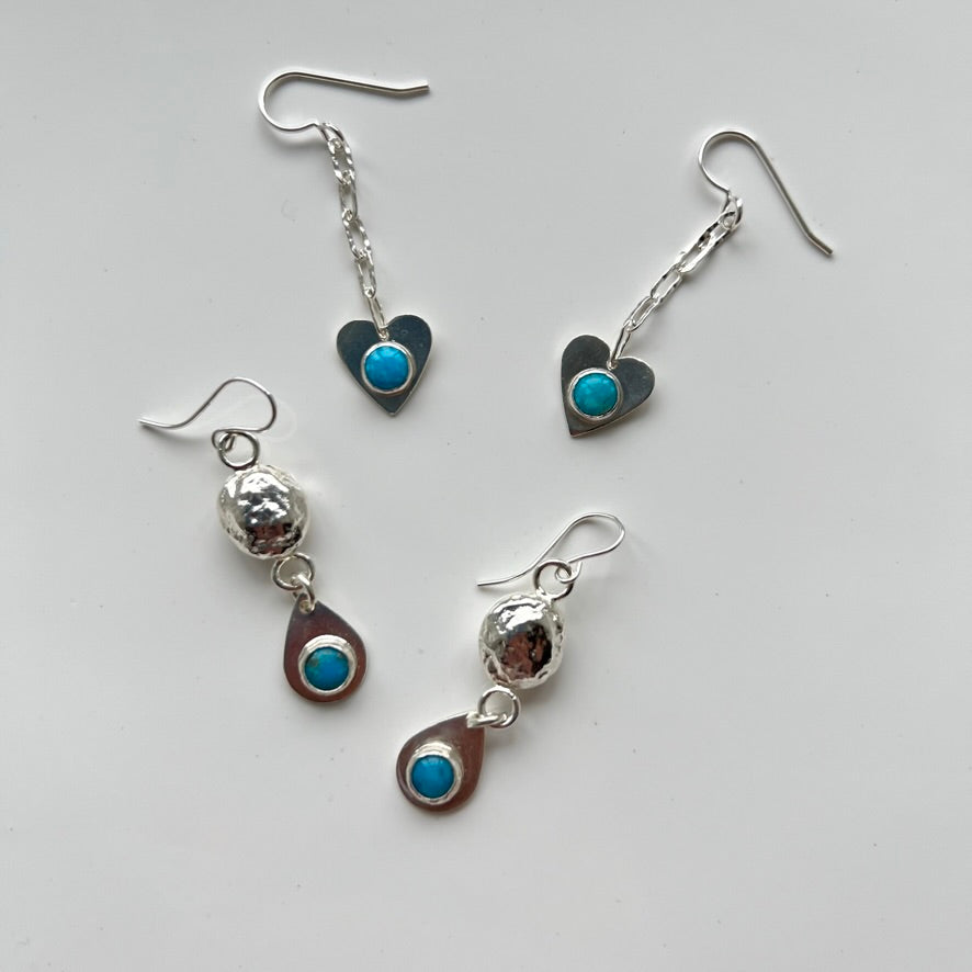 Sterling Silver Nugget & Kingman Turquoise