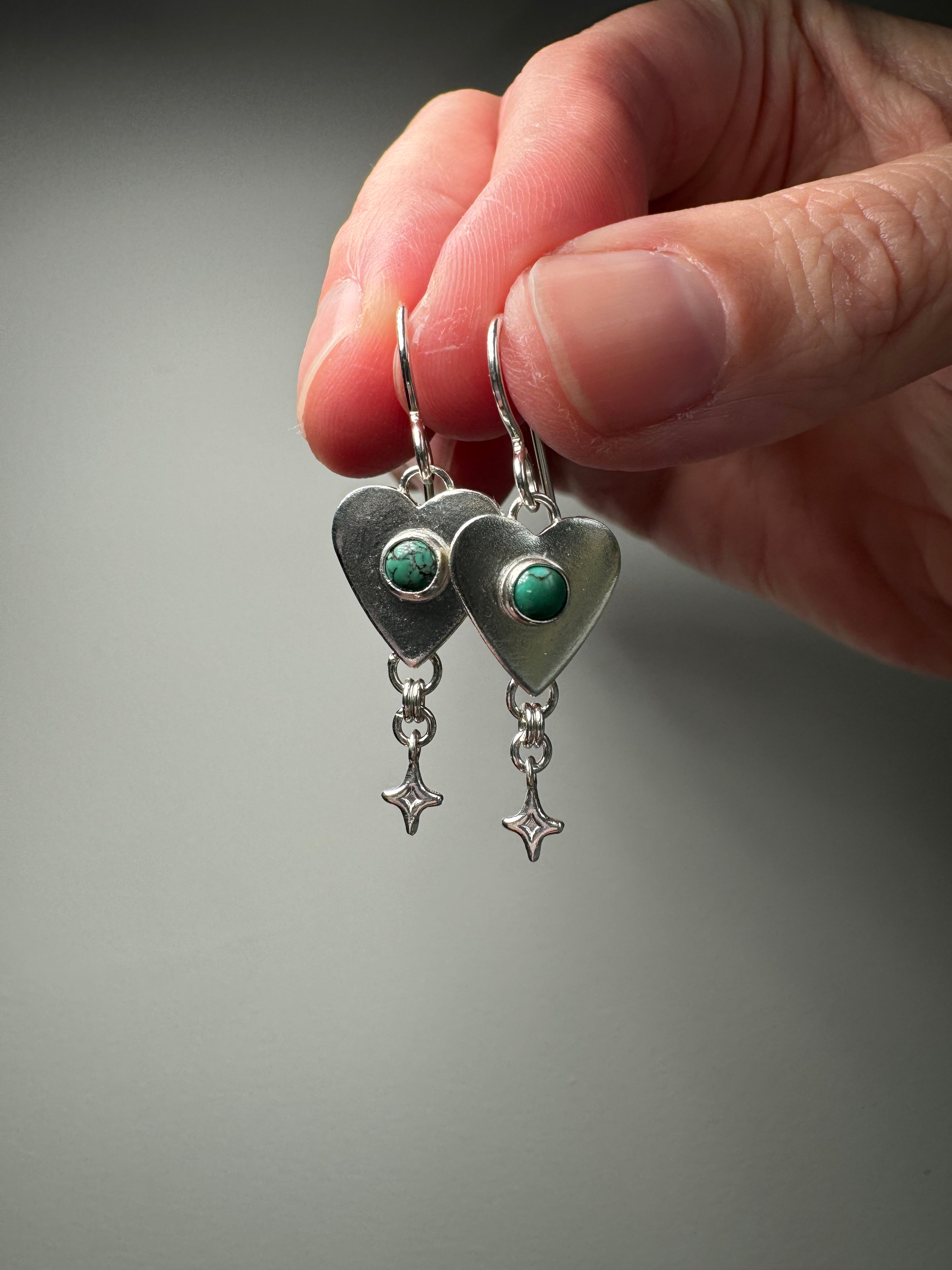 Egyptian Turquoise Heart Earrings