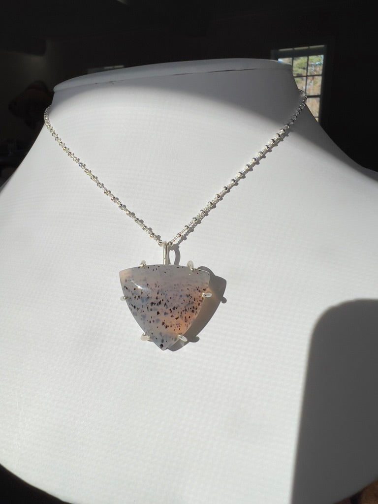 Montana Agate Necklace in Prong Setting