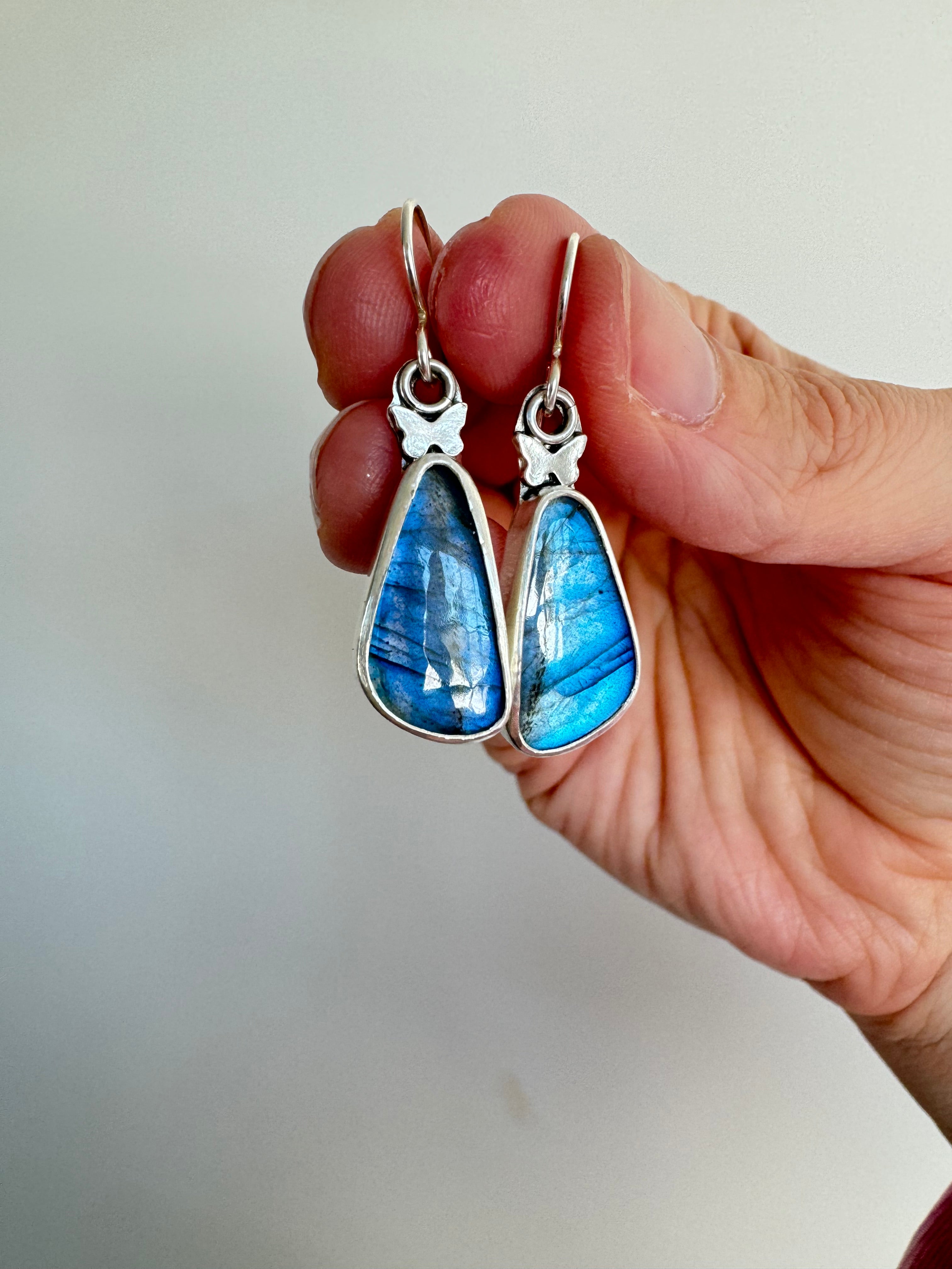 Labradorite Butterfly Earrings