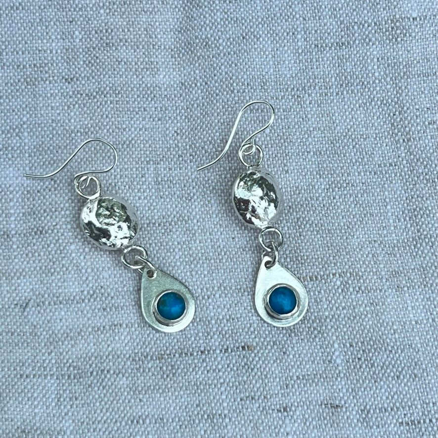 Sterling Silver Nugget & Kingman Turquoise