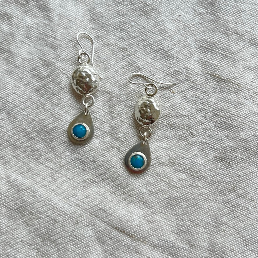 Sterling Silver Nugget &amp; Kingman Turquoise