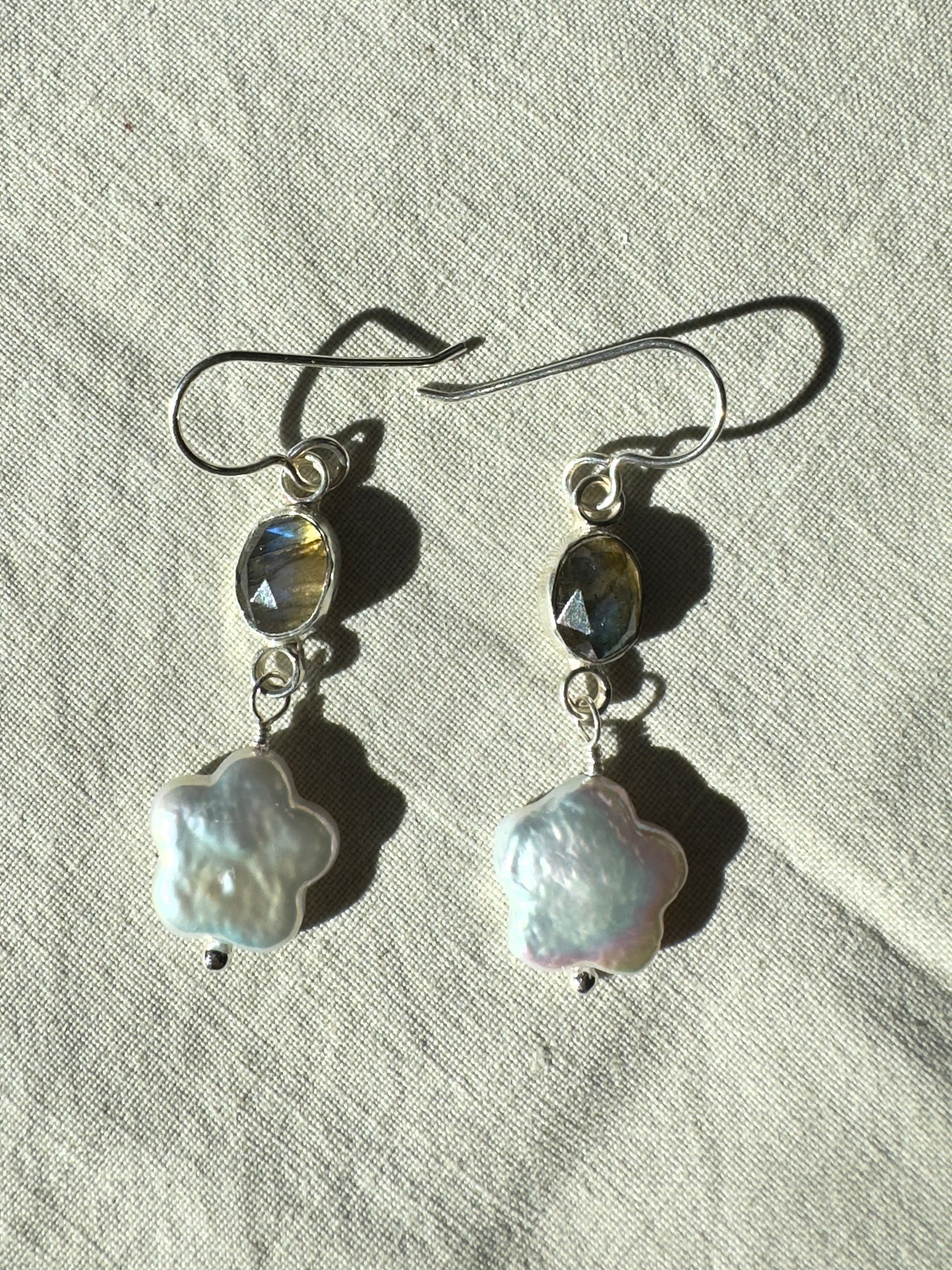 Labradorite with Flower Pearls