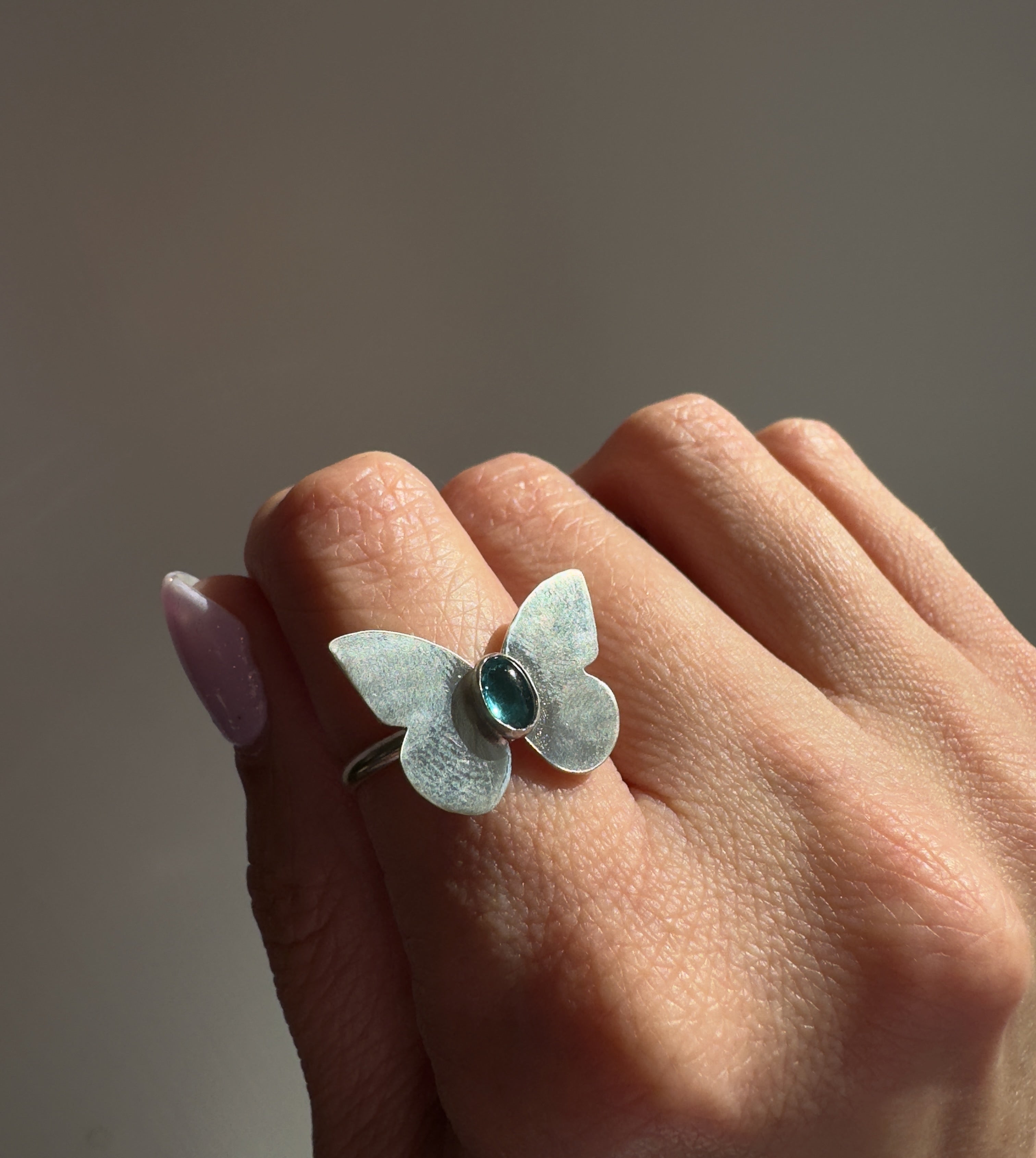 Butterfly Ring with Tourmaline (Size 5.5)