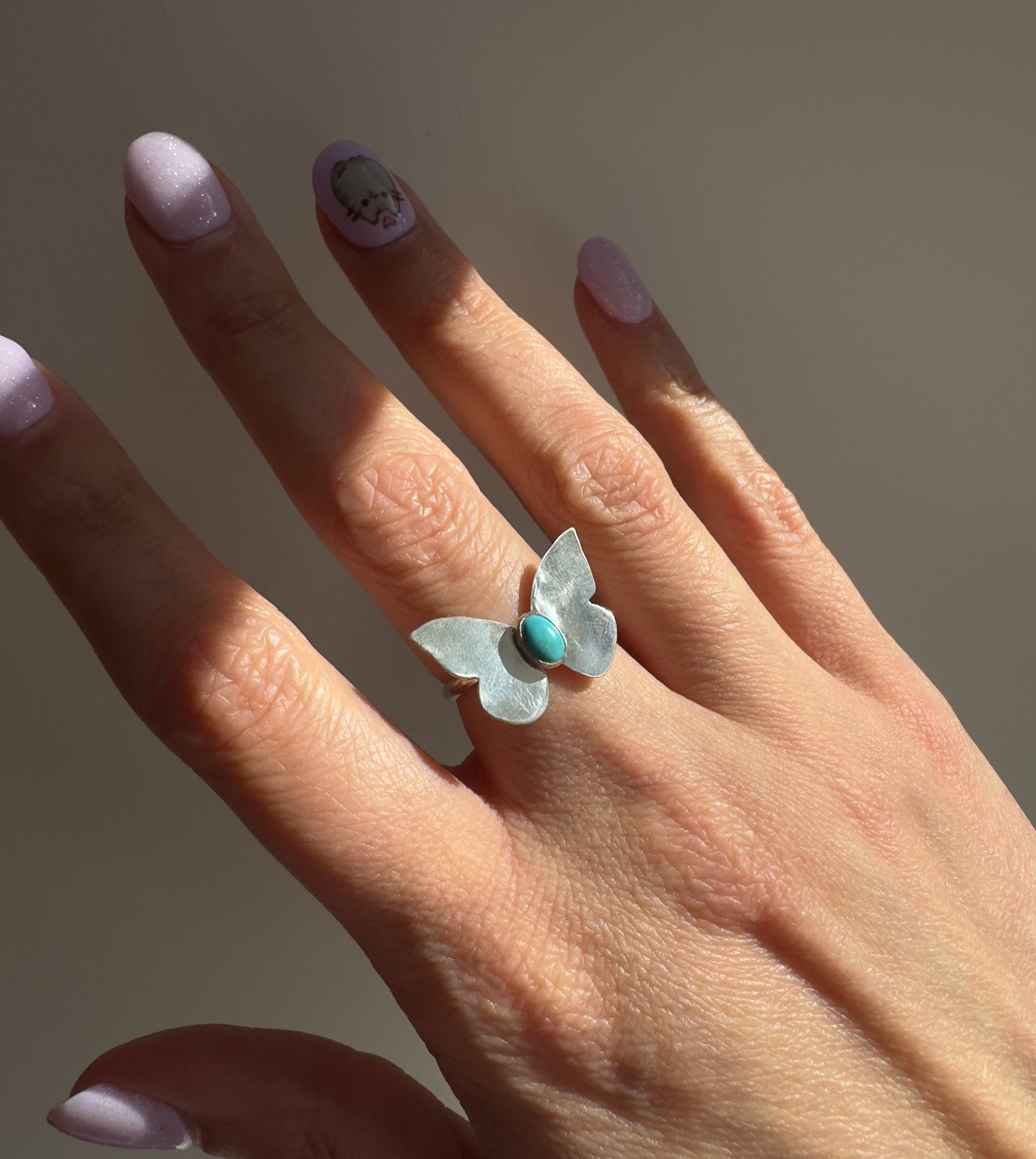 Butterfly Ring with Carico Lake Turquoise (Size 5.25)