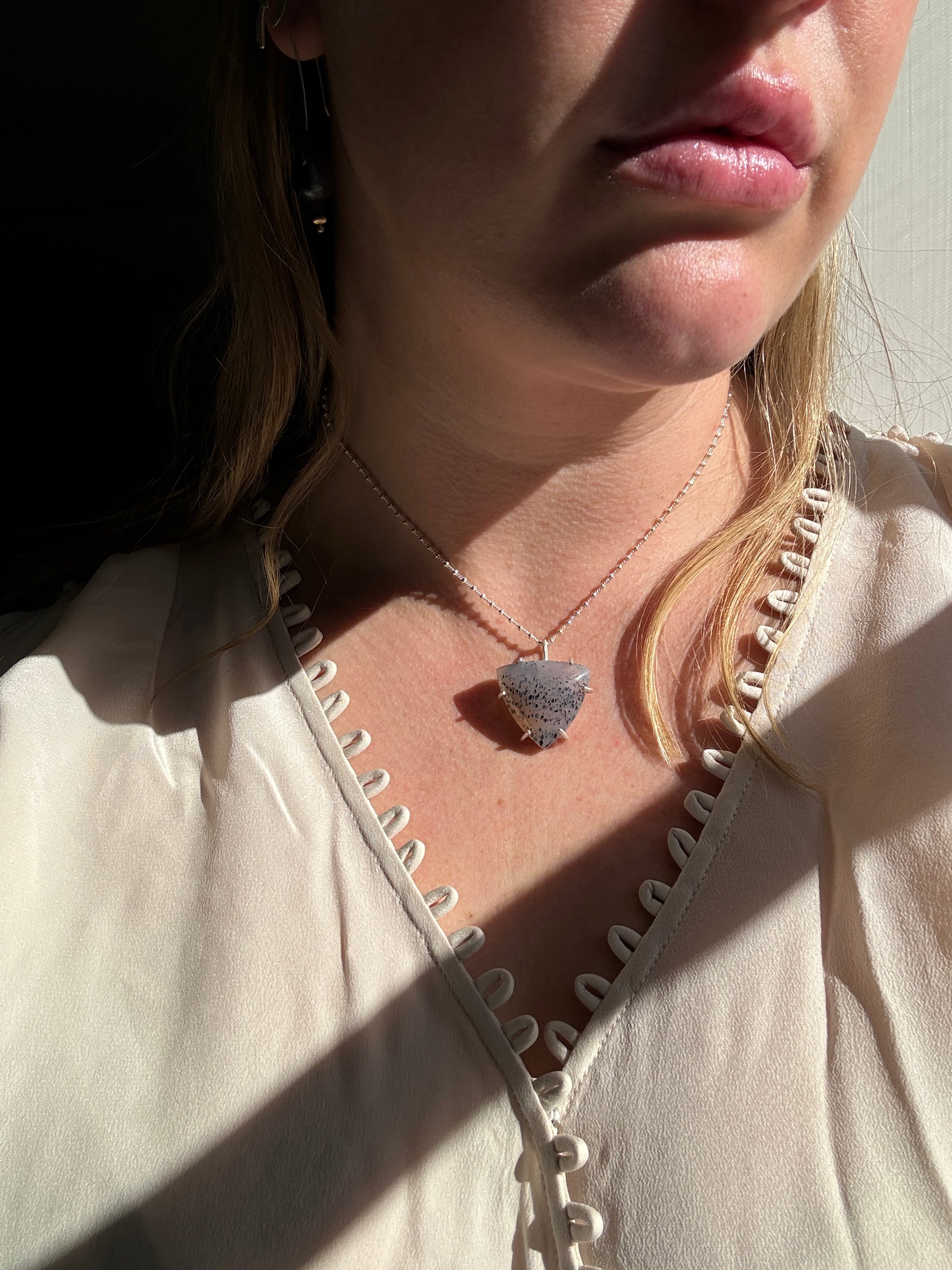 Montana Agate Necklace in Prong Setting