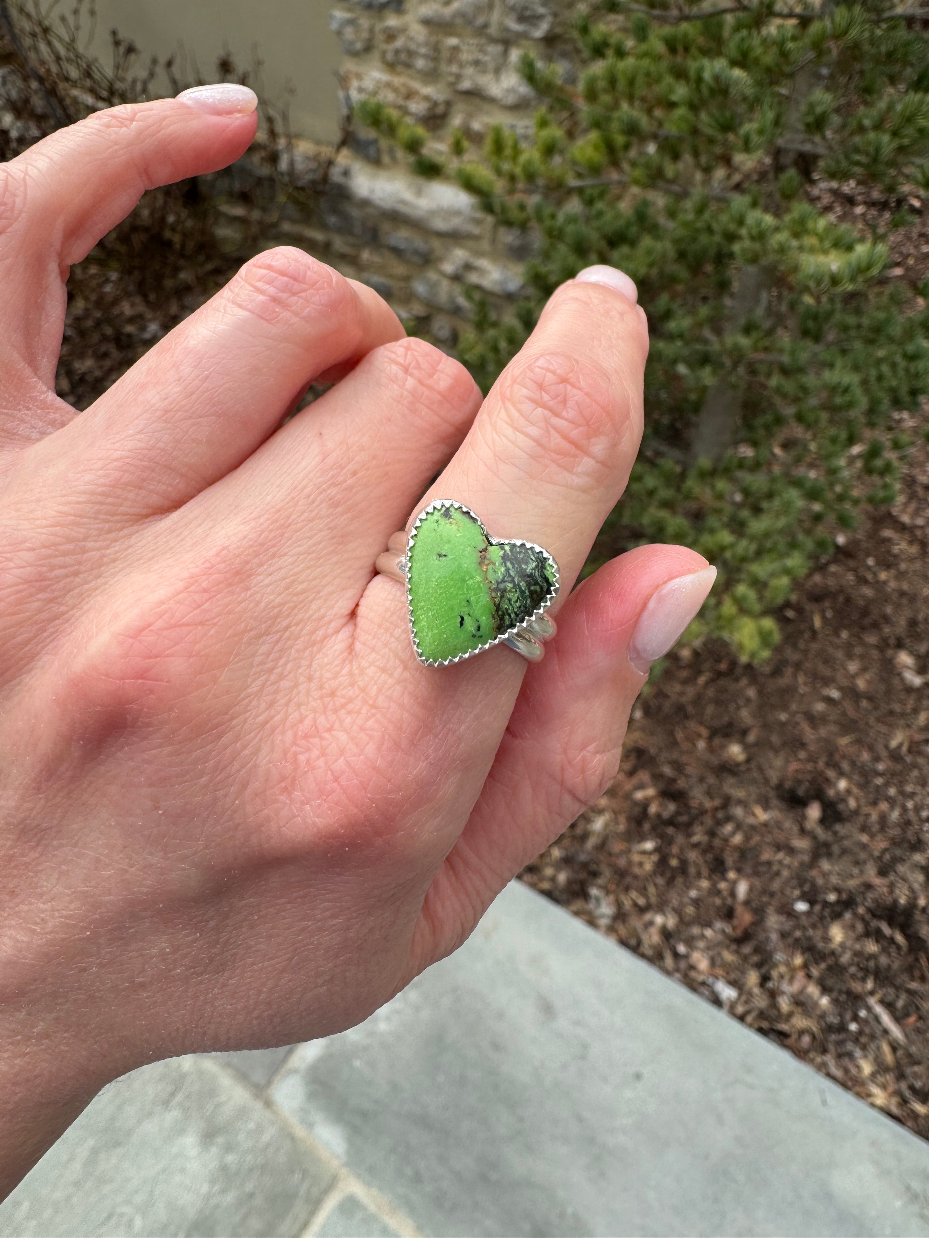 Yungai Turquoise Heart Ring (Size 8)