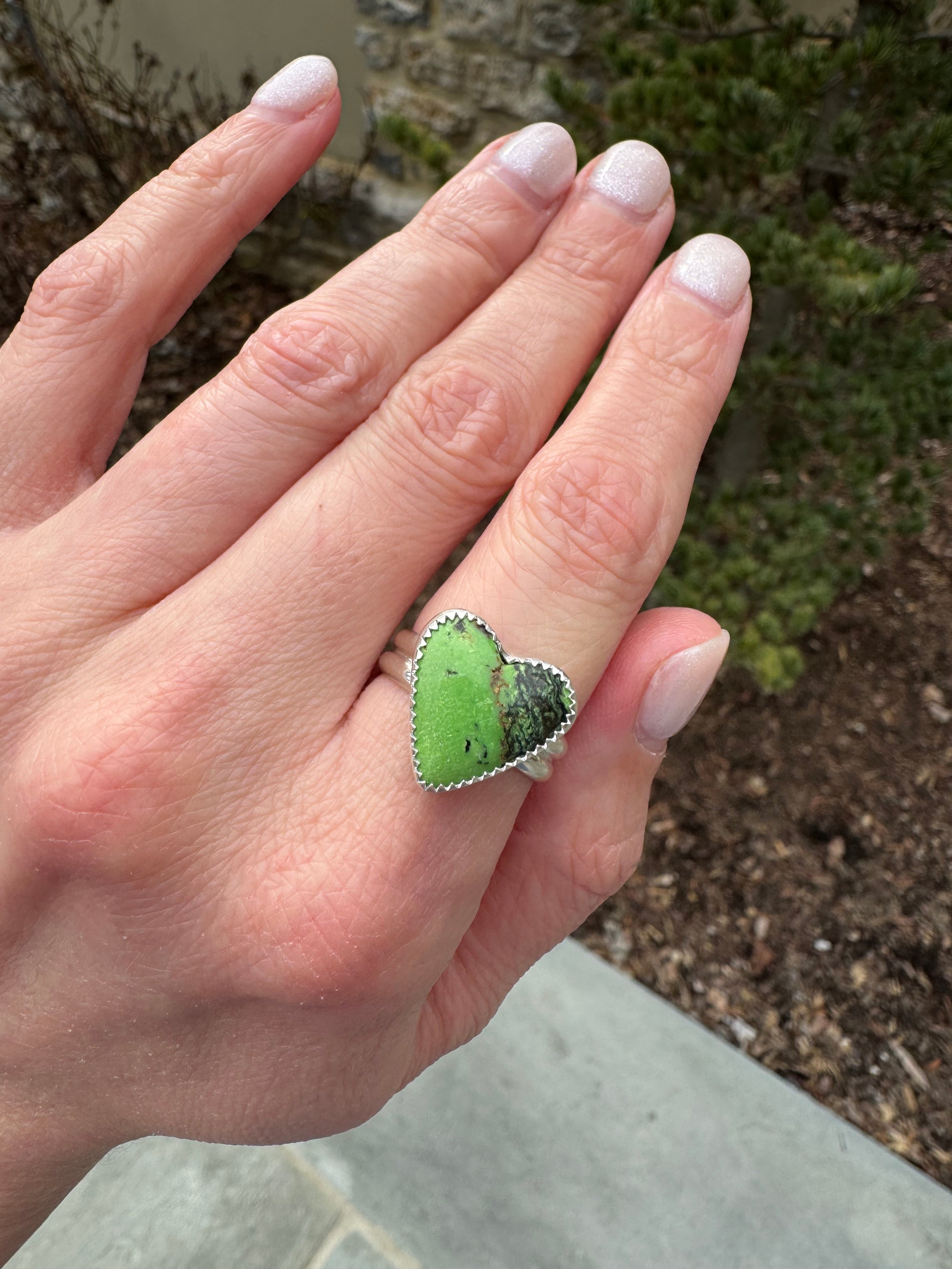 Yungai Turquoise Heart Ring (Size 8)