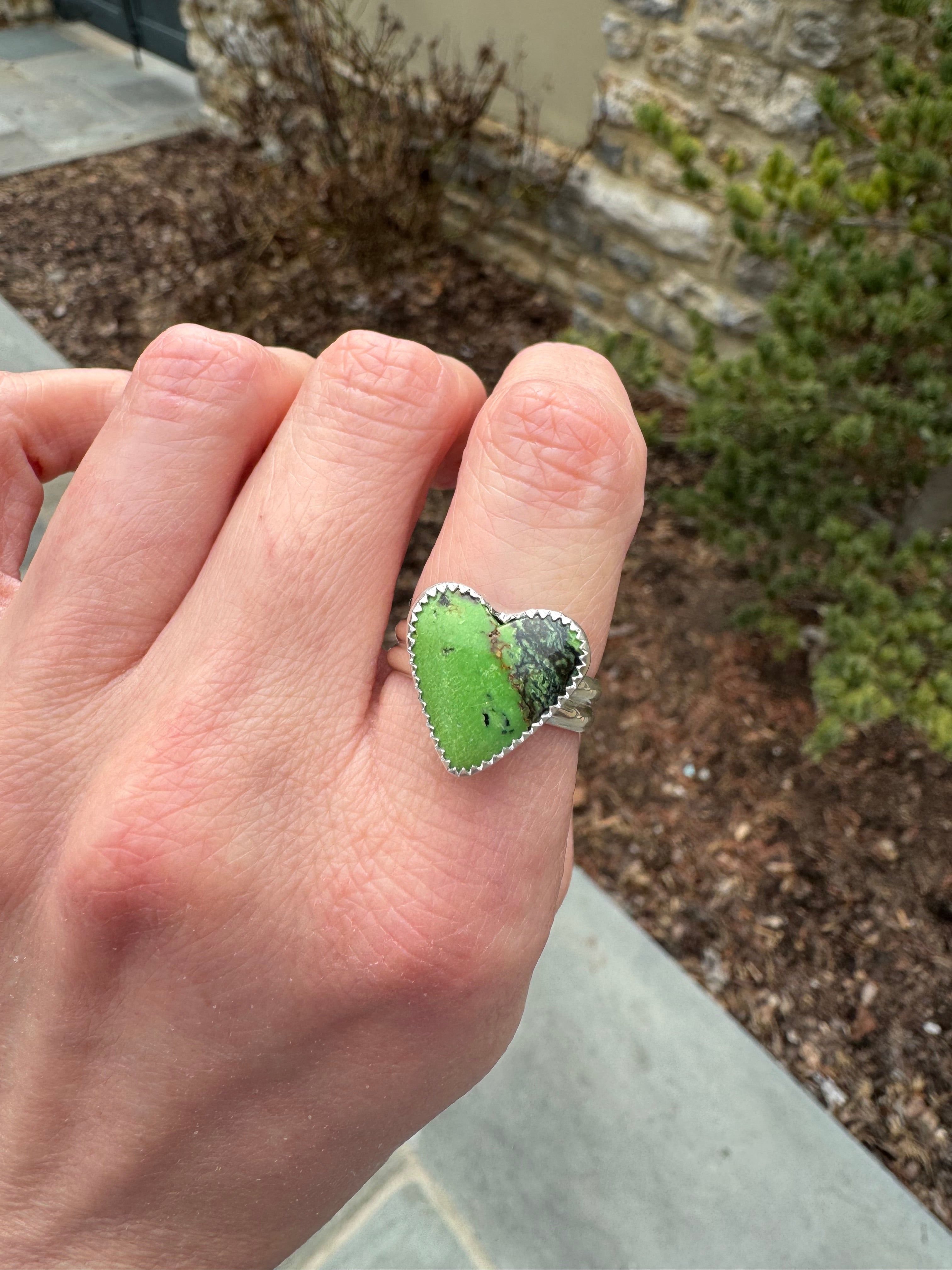 Yungai Turquoise Heart Ring (Size 8)