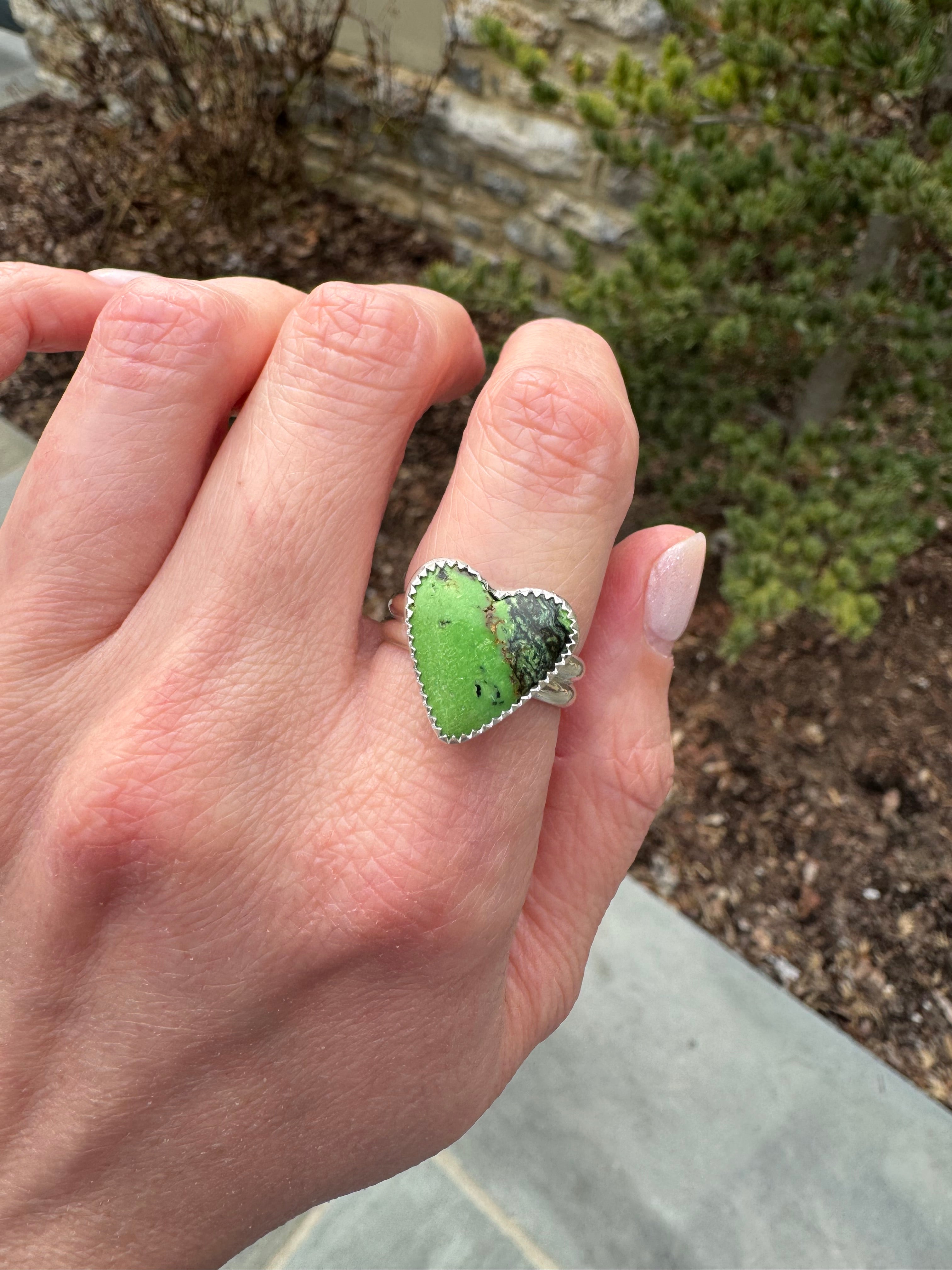 Yungai Turquoise Heart Ring (Size 8)