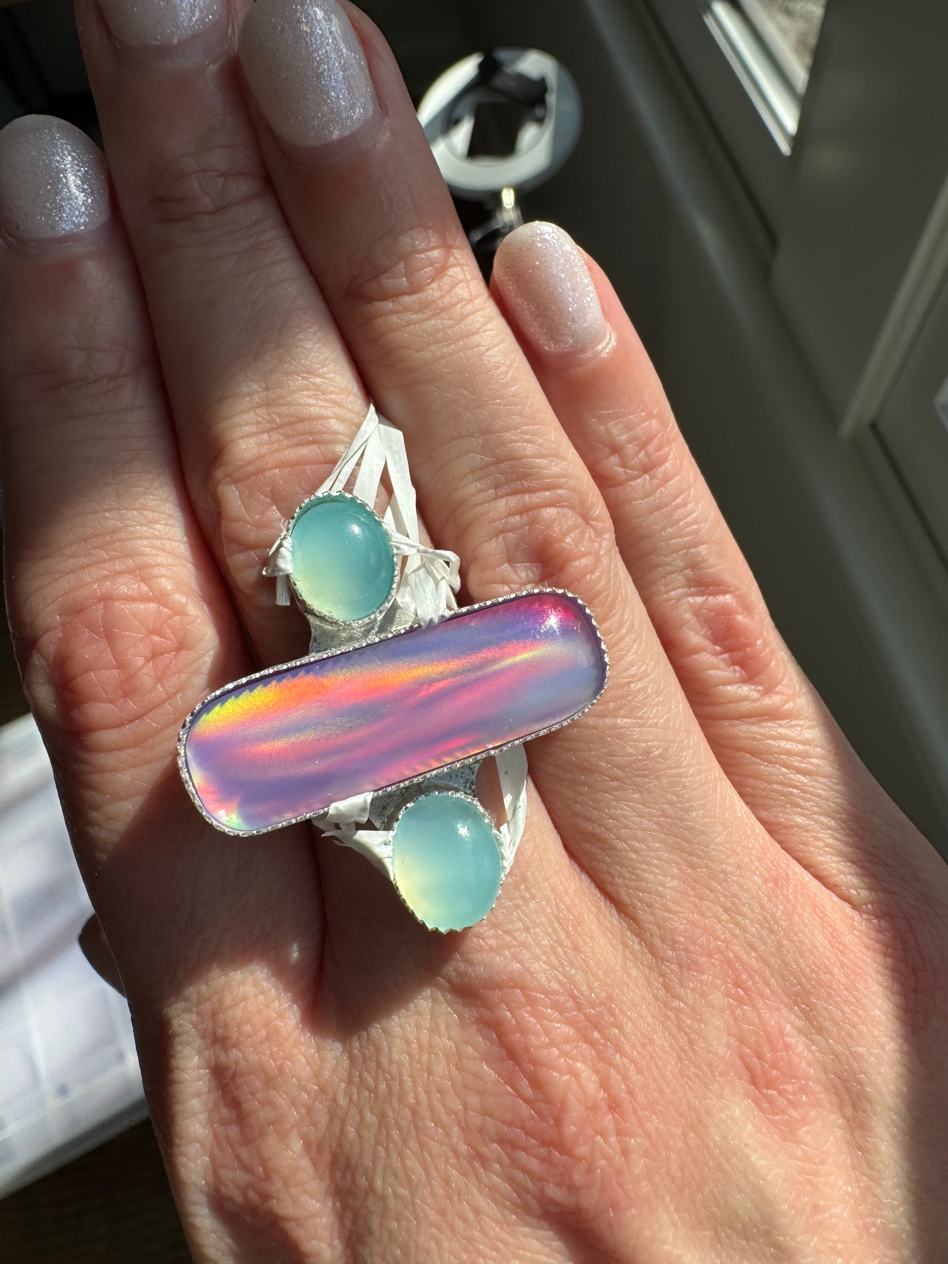 Aurora Opal Rings- Made in Your Size