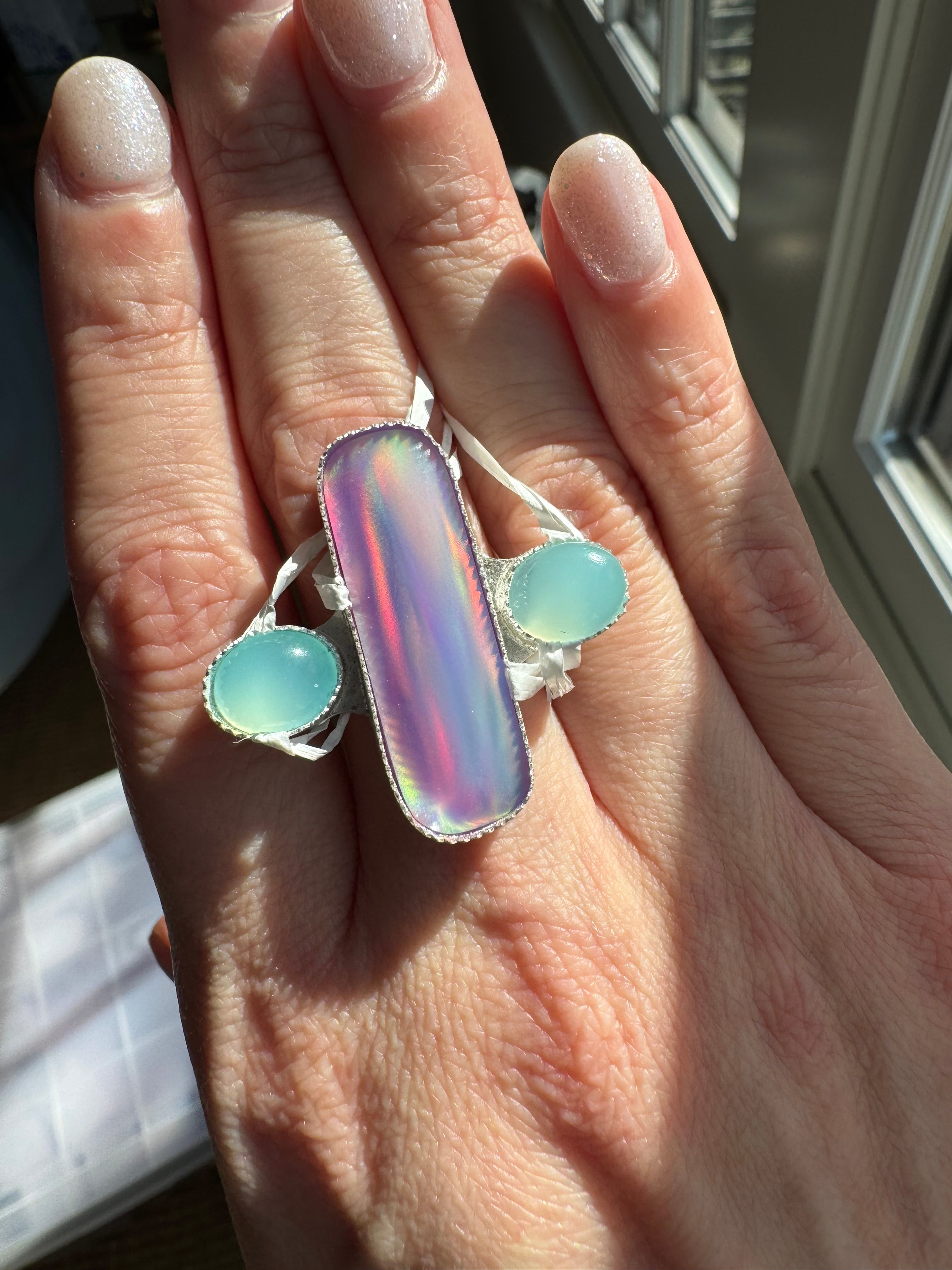 Aurora Opal Rings- Made in Your Size