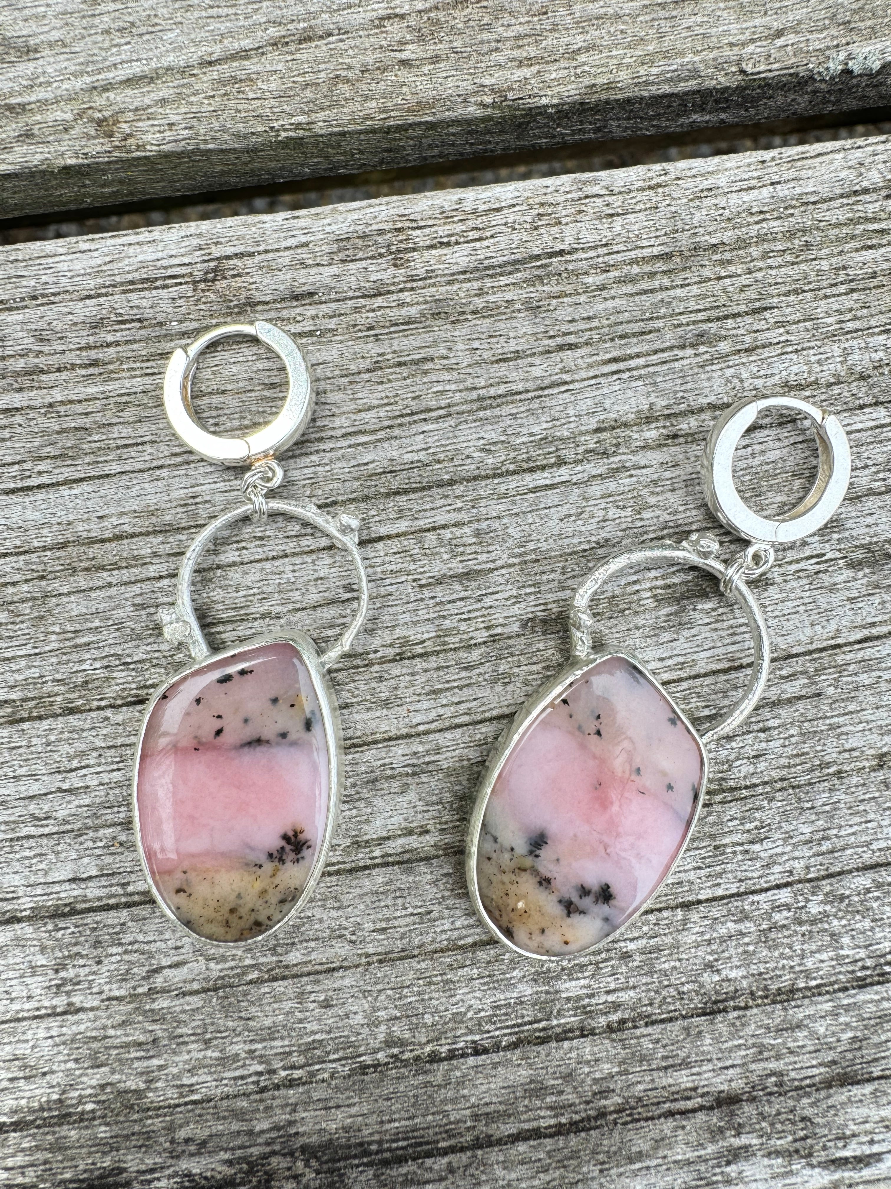 Peruvian Pink Opal with Sterling Silver Twigs