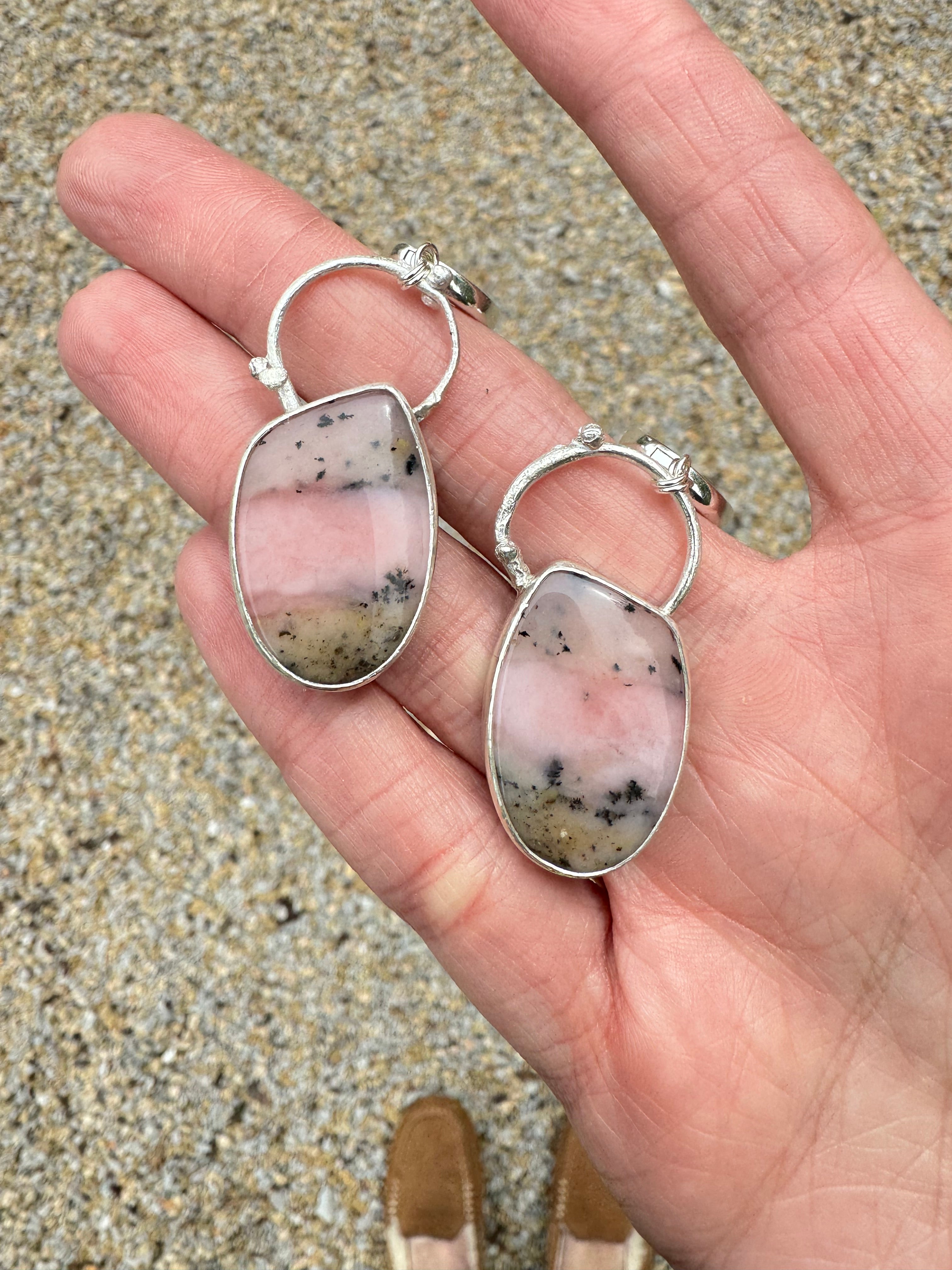 Peruvian Pink Opal with Sterling Silver Twigs