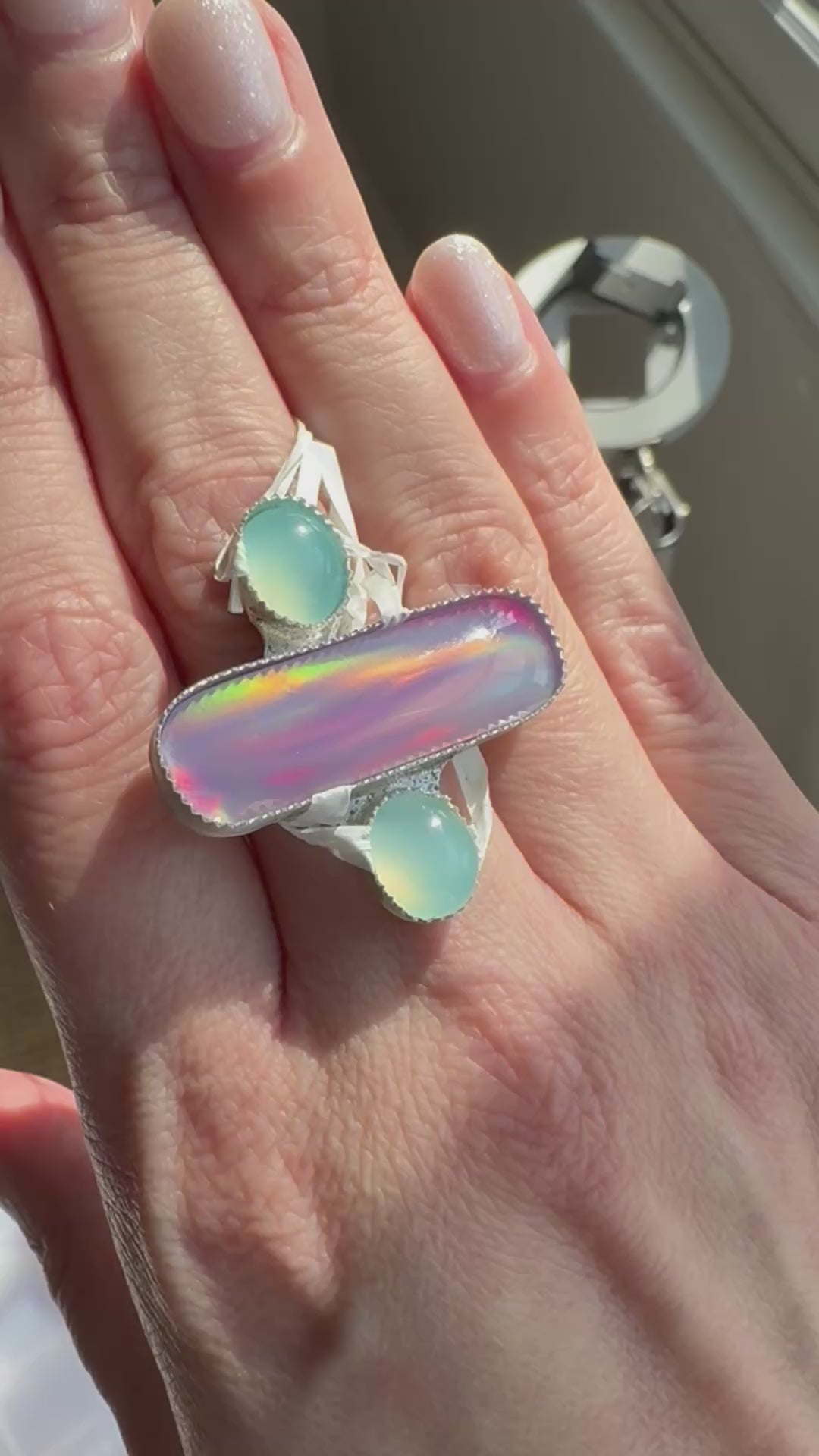 Aurora Opal Rings- Made in Your Size