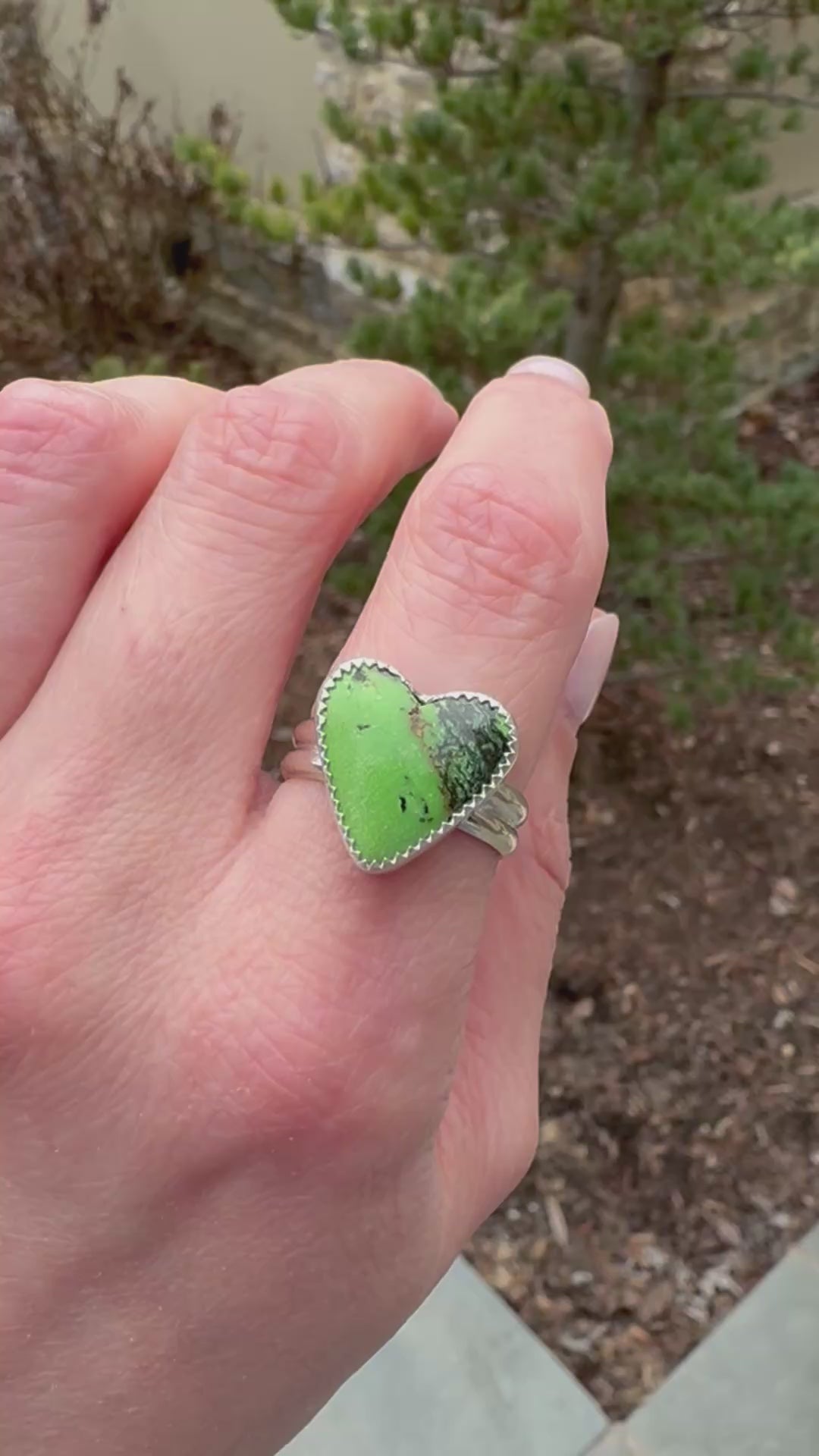 Yungai Turquoise Heart Ring (Size 8)