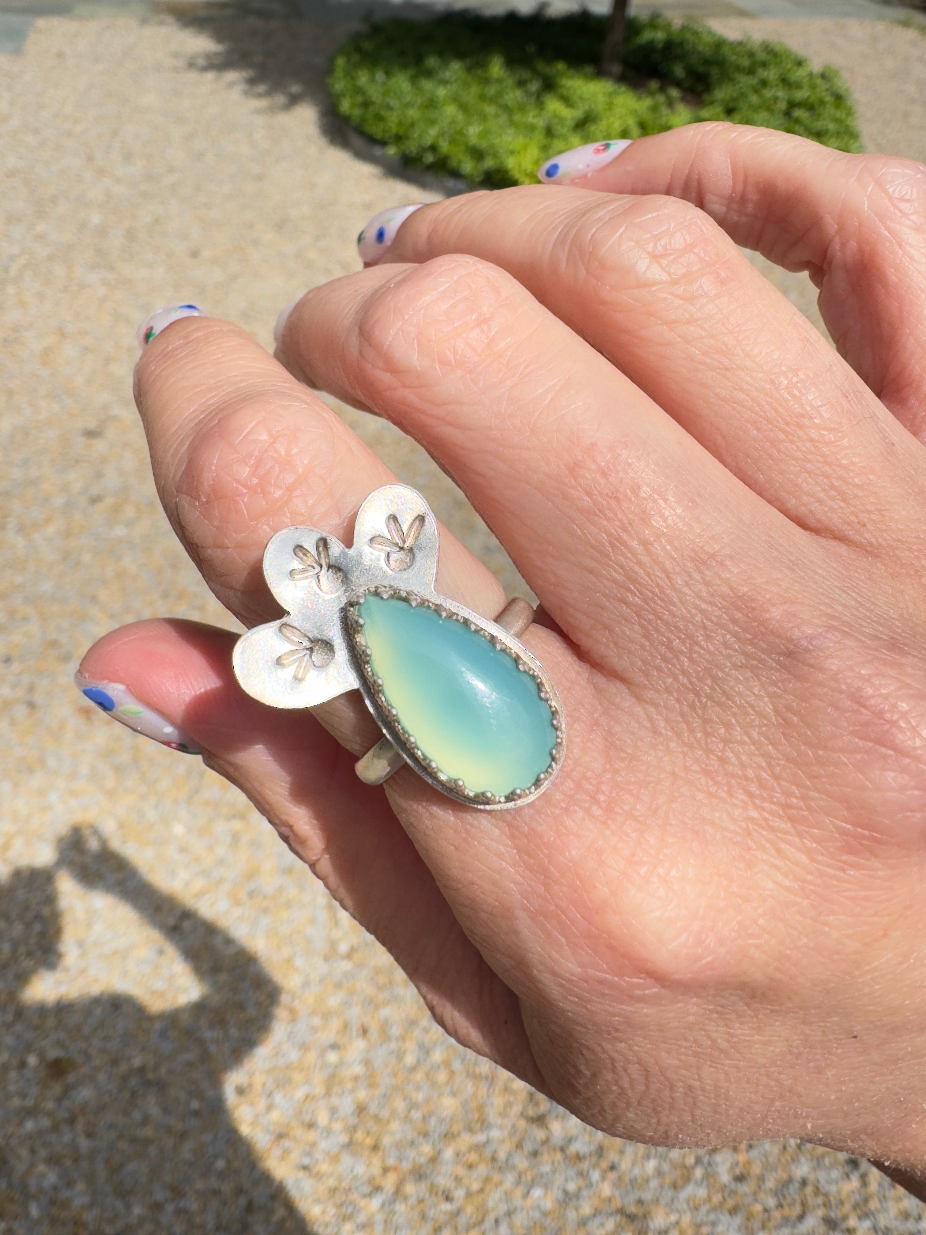 Aqua Chalcedony Rings (Size 7.25)